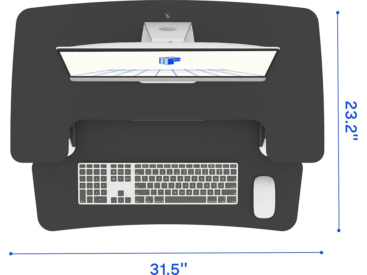 FlexiSpot M7 Series 32"W Manual Rectangular Adjustable Standing Desk Converter, Black