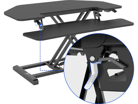 FlexiSpot M7 Series 36"W Manual Adjustable Standing Desk Converter, Black