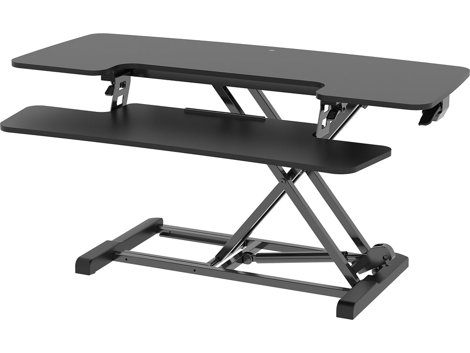 FlexiSpot M7 Series 40"W Manual Rectangular Adjustable Standing Desk Converter, Black