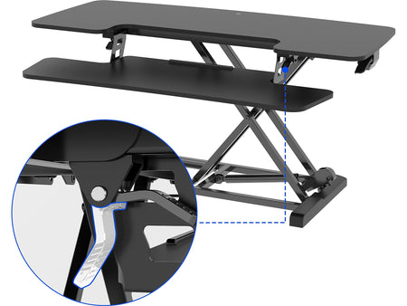 FlexiSpot M7 Series 40"W Manual Rectangular Adjustable Standing Desk Converter, Black