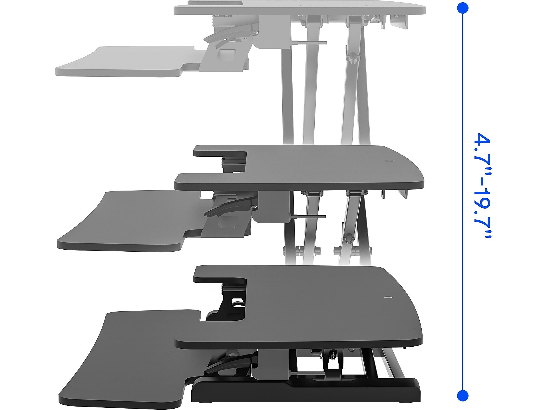 FlexiSpot M7 Series 40"W Manual Rectangular Adjustable Standing Desk Converter, Black