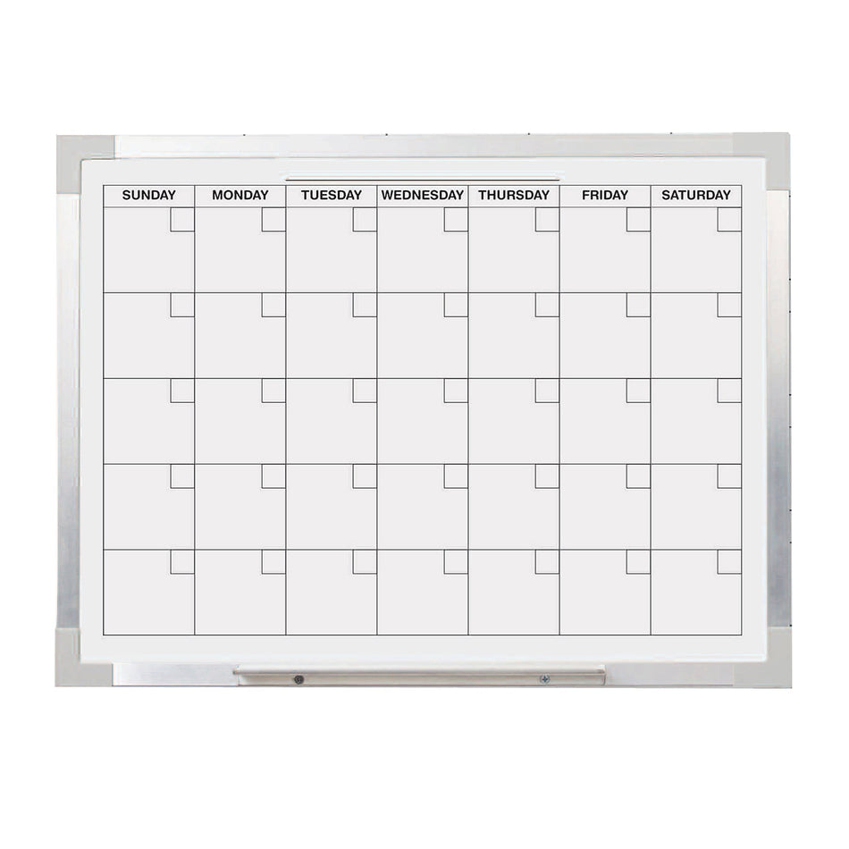 Flipside Calendar Board 18" x 24", Magnetic Dry Erase, Framed