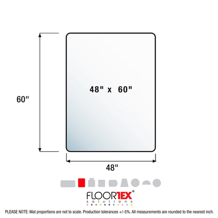 Floortex Ecotex 48" x 60" Rectangular Chair Mat for Hard Floors, Enhanced Polymer