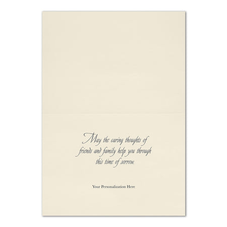 "Flourish in Pearl" Sympathy Card w/ Gold Lined Ecru Envelope, 250/BX