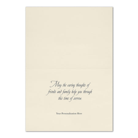 "Flourish in Pearl" Sympathy Card w/ Gold Lined Ecru Envelope, 25/BX