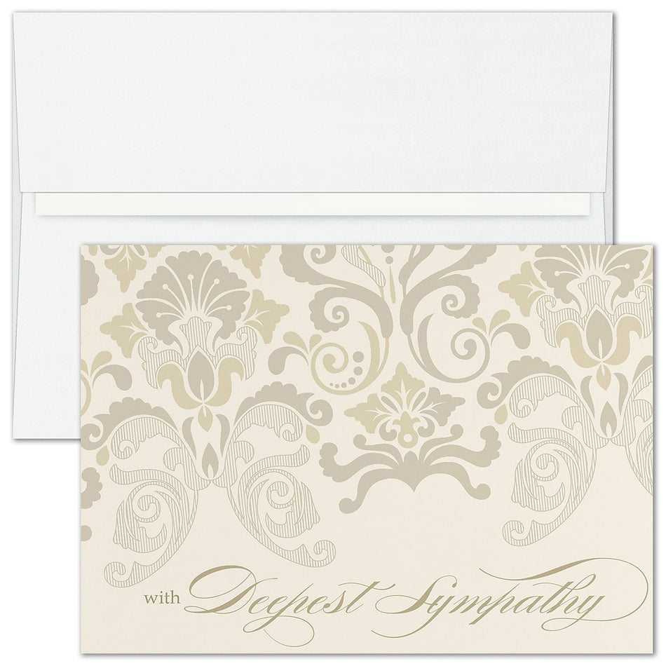 "Flourish Sympathy" Card w/ White Unlined Envelope, 100/BX