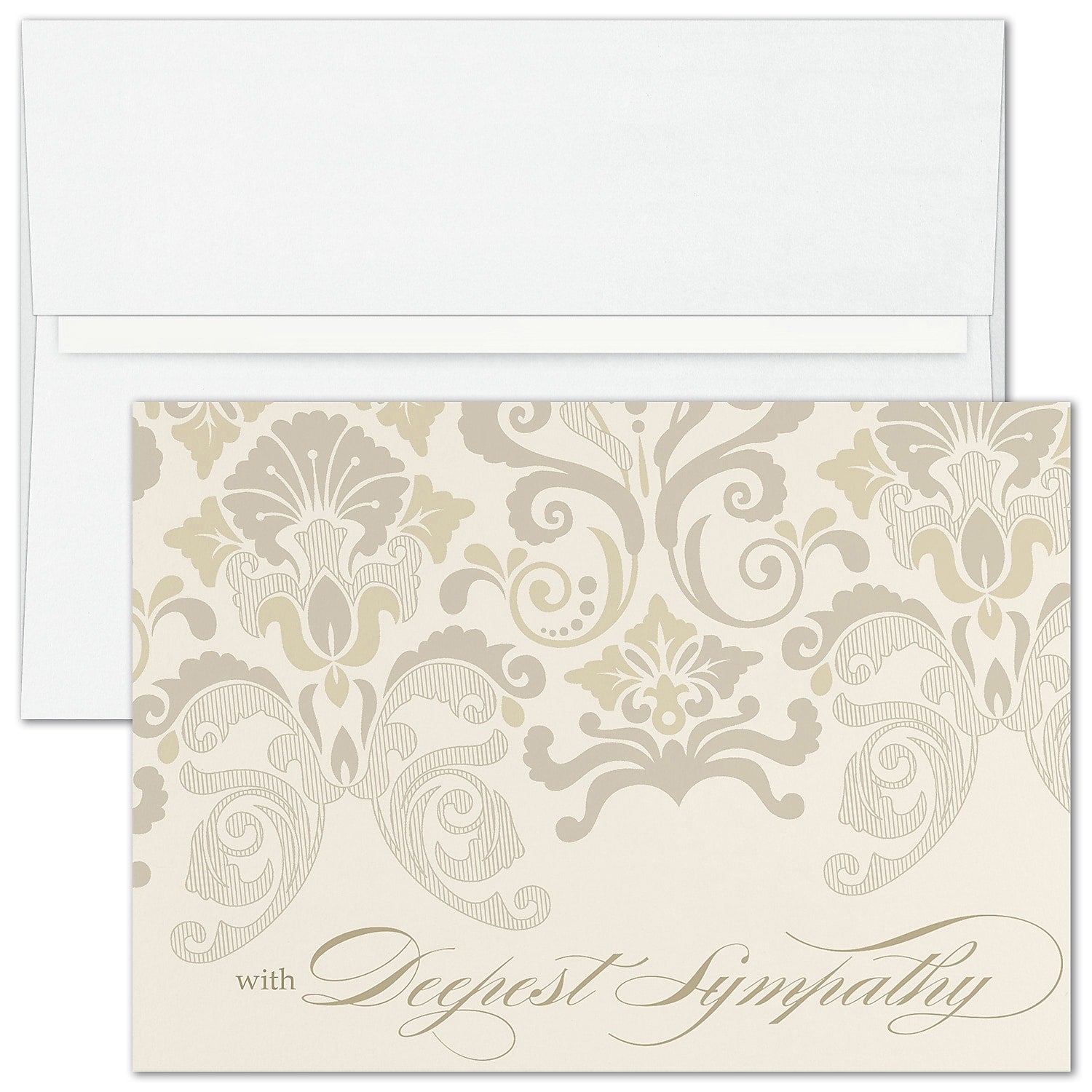 "Flourish Sympathy" Card w/ White Unlined Envelope, 25/BX