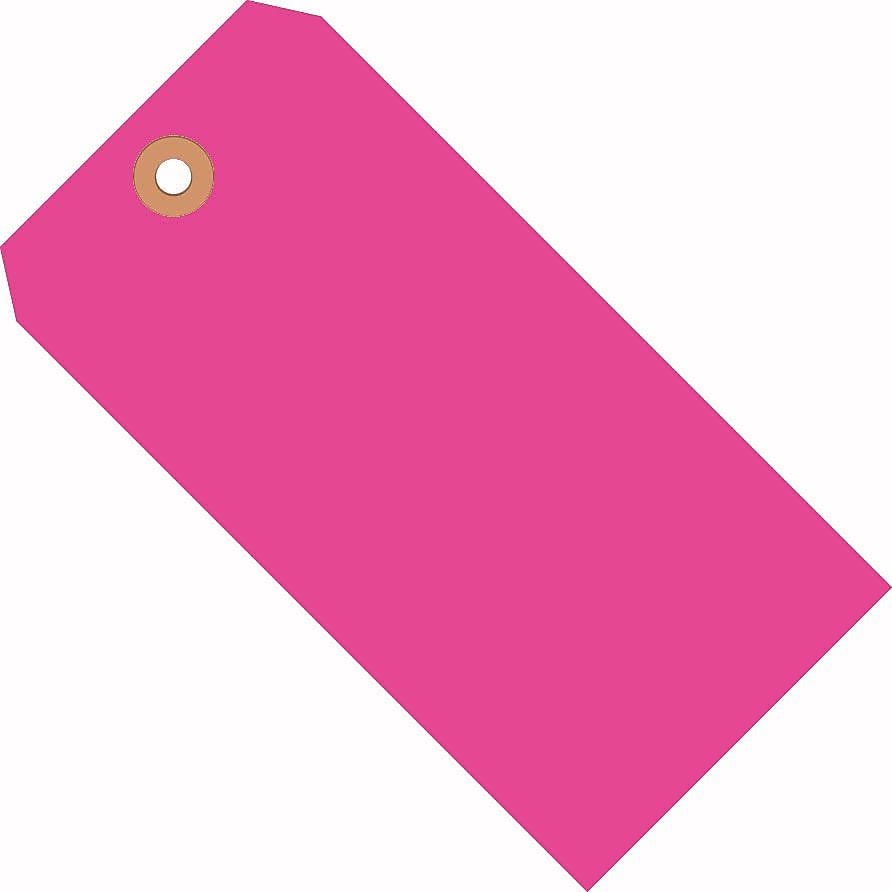 Fluorescent Pink Shipping Tags, #8, 6-1/4