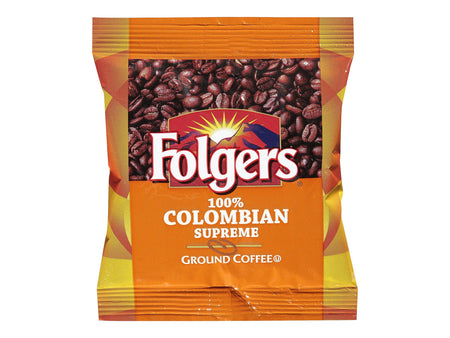 Folgers 100% Colombian Ground Coffee Packet, Medium Dark Roast, 1.75 oz., 42/Carton