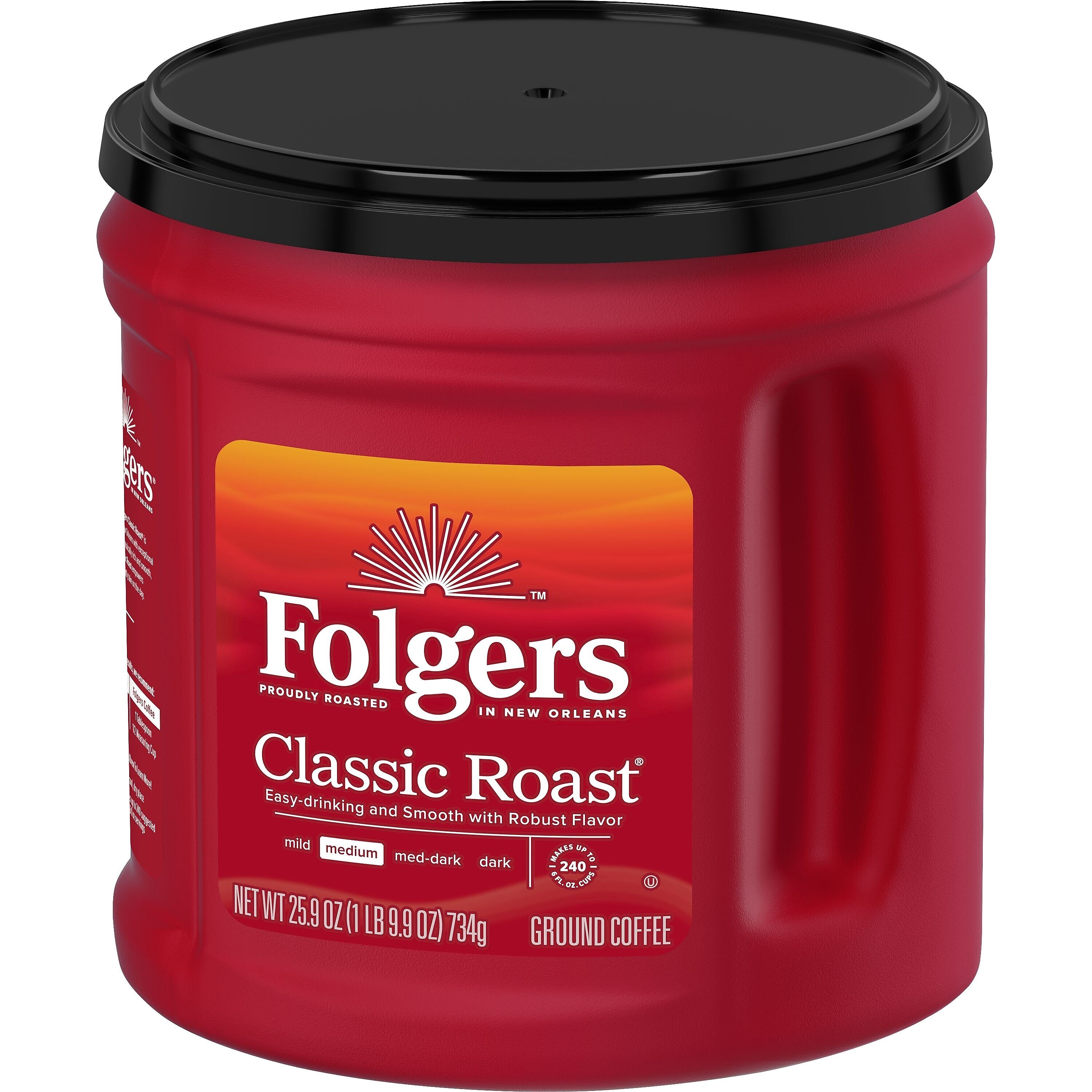 Folgers Classic Roast Ground Coffee, Medium Roast, 25.9 oz. Canister