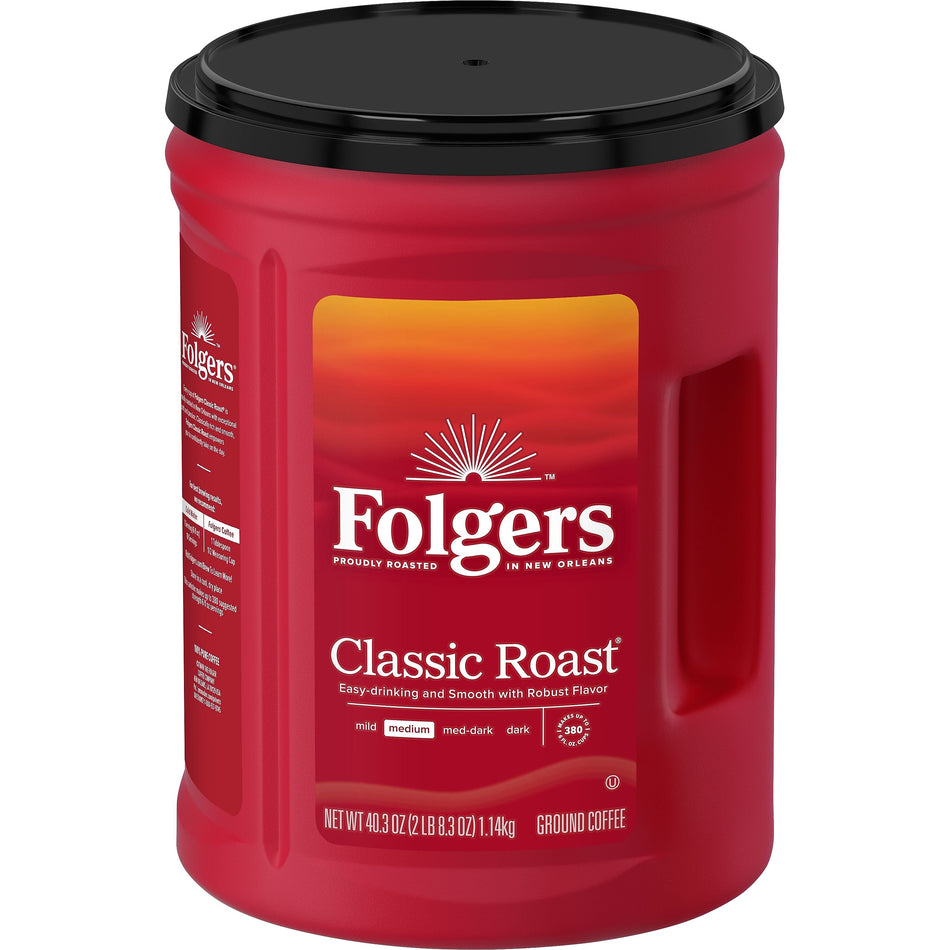 Folgers Classic Roast Ground Coffee, Medium Roast, 40.3 oz.