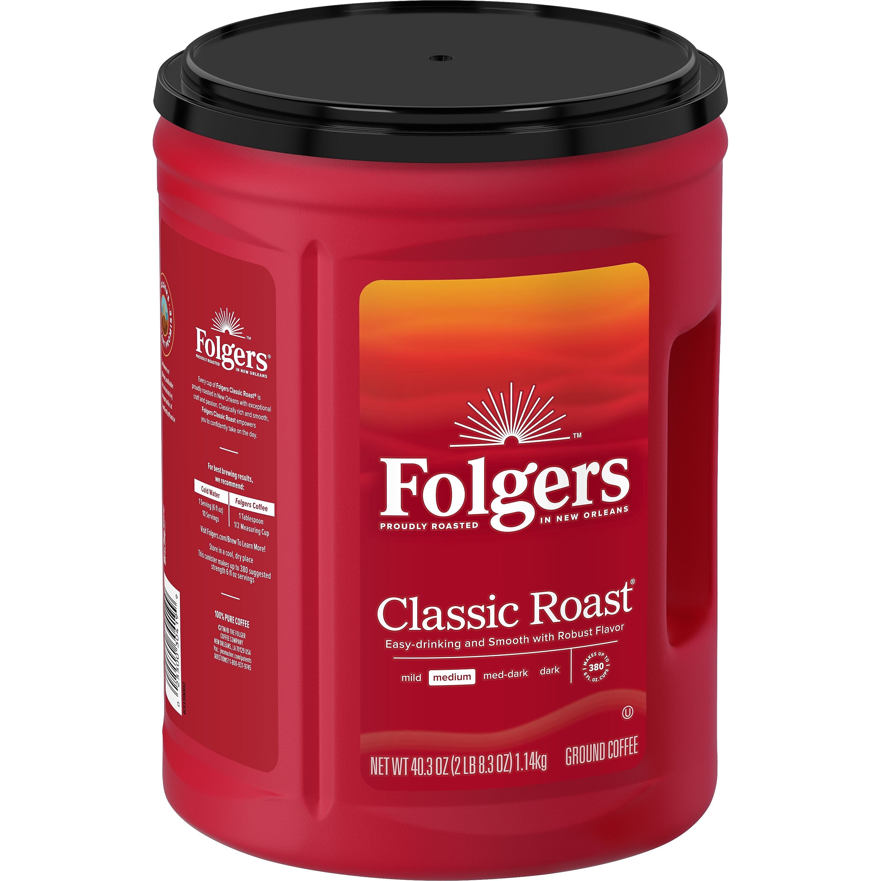 Folgers Classic Roast Ground Coffee, Medium Roast, 40.3 oz.