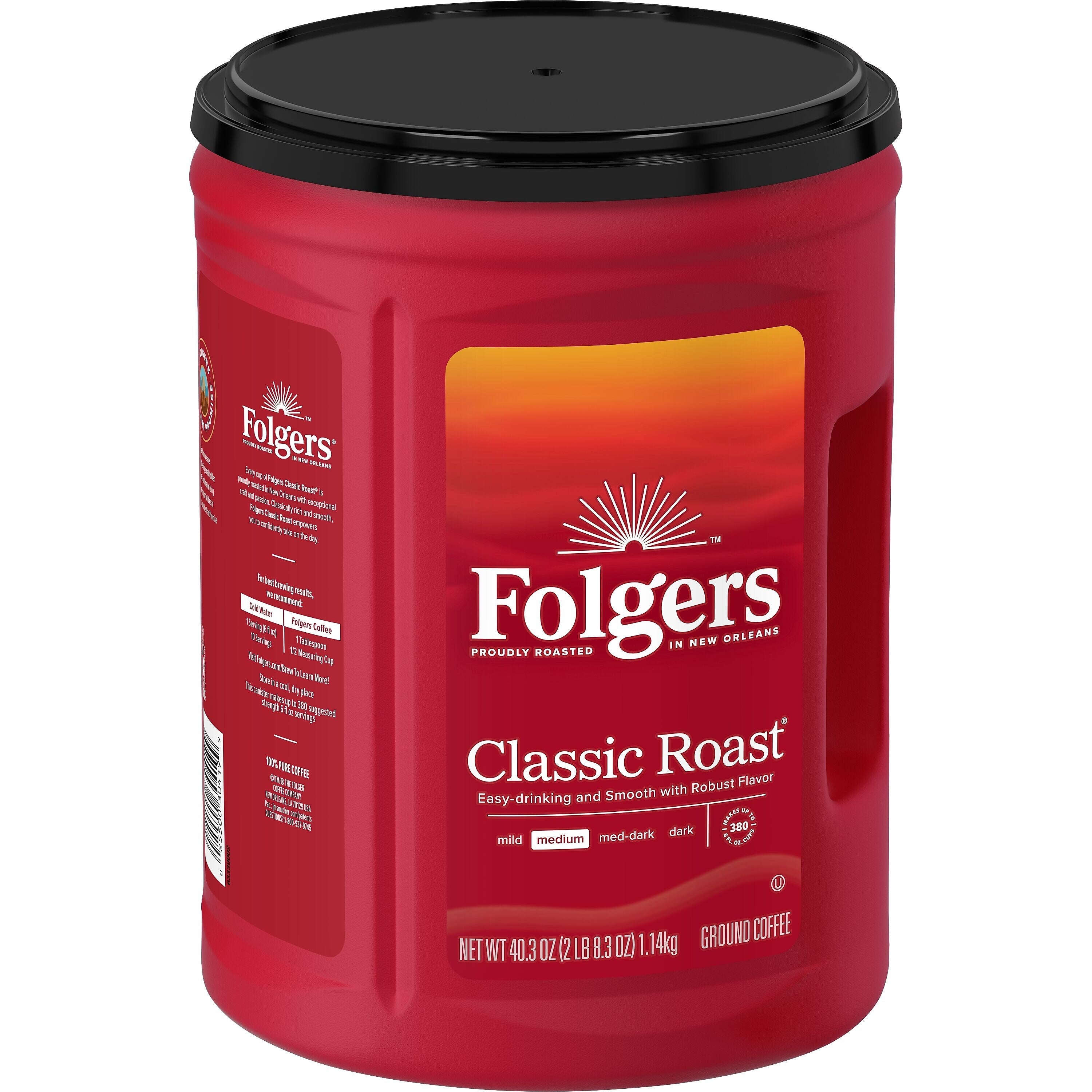 Folgers Classic Roast Ground Coffee, Medium Roast, 40.3 oz.
