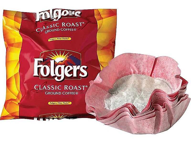 Folgers Classic Roast Ground Coffee, Medium Roast, Filter Packs, 40/Carton