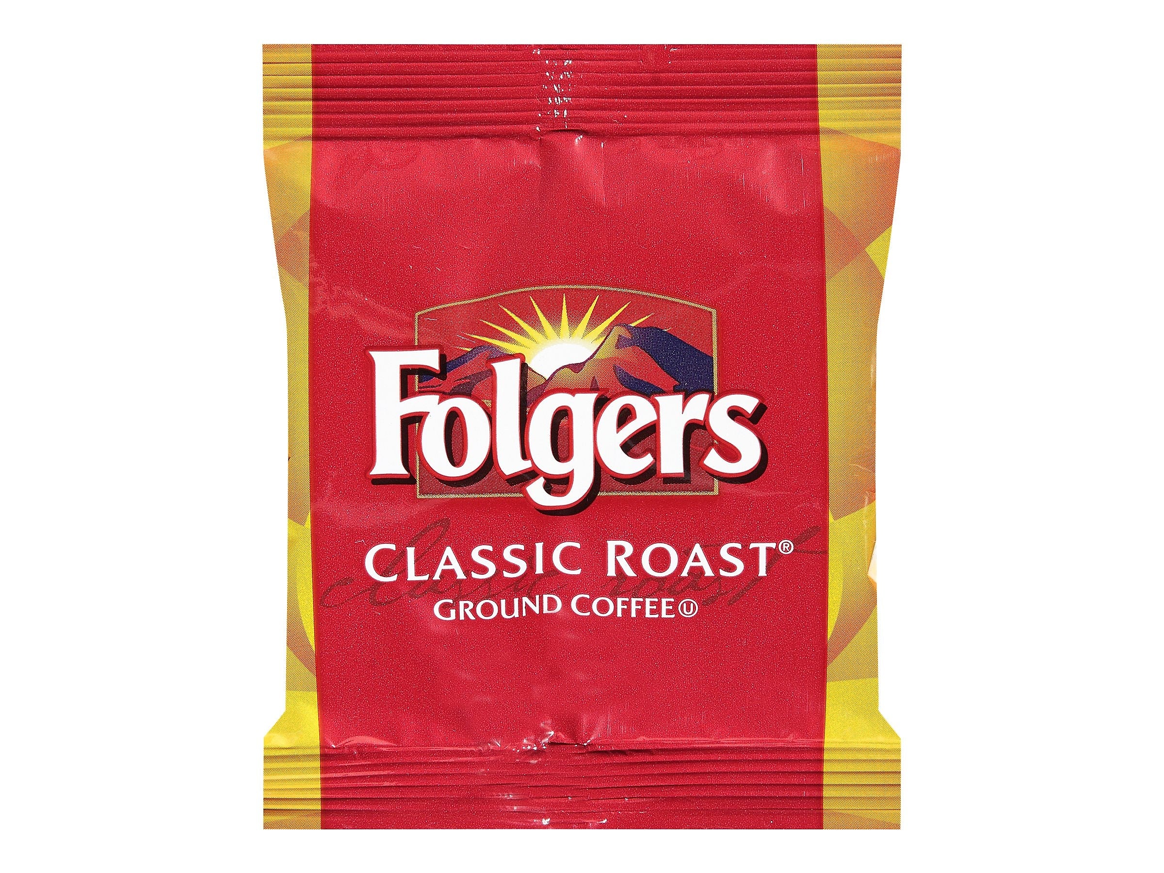 Folgers Classic Roast Ground Coffee, Medium Roast, Fraction Packs, 42/Carton