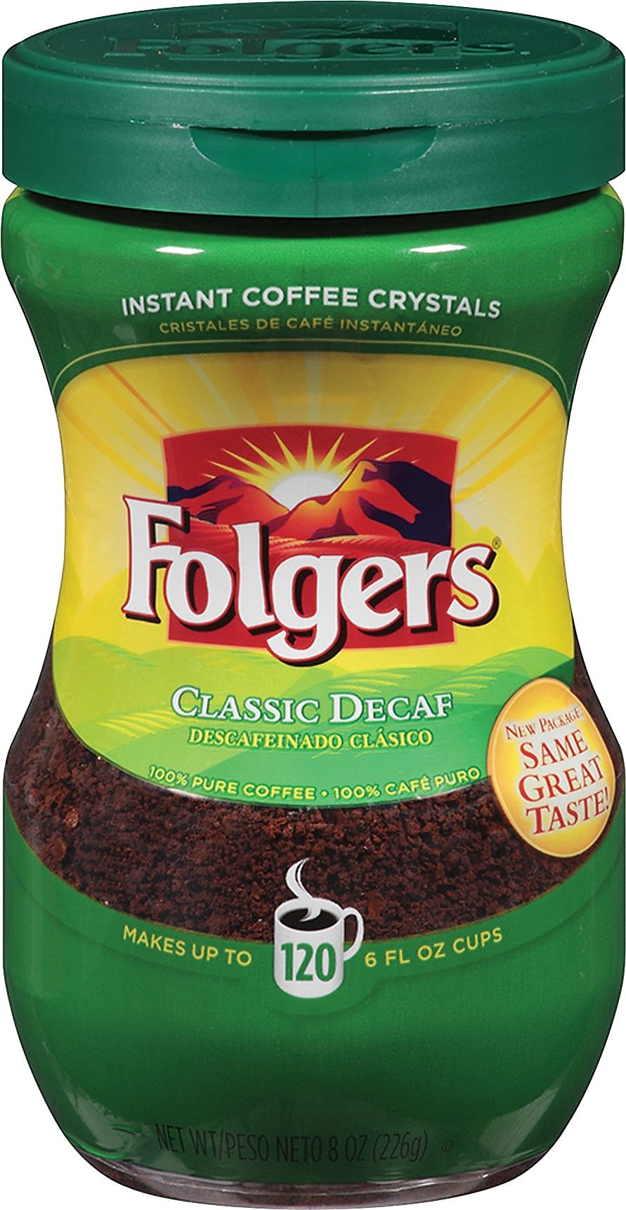 Folgers® Classic Roast® Instant Decaf Coffee, 8 oz. Jar