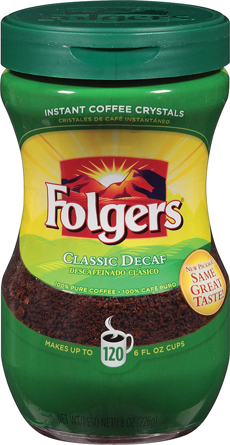 Folgers® Classic Roast® Instant Decaf Coffee, 8 oz. Jar