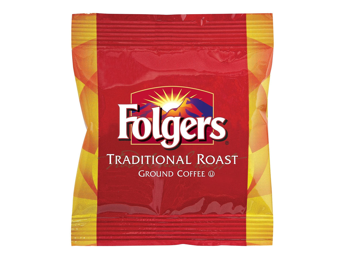 Folgers Traditional Roast Ground Coffee, Medium Roast, 42/Carton