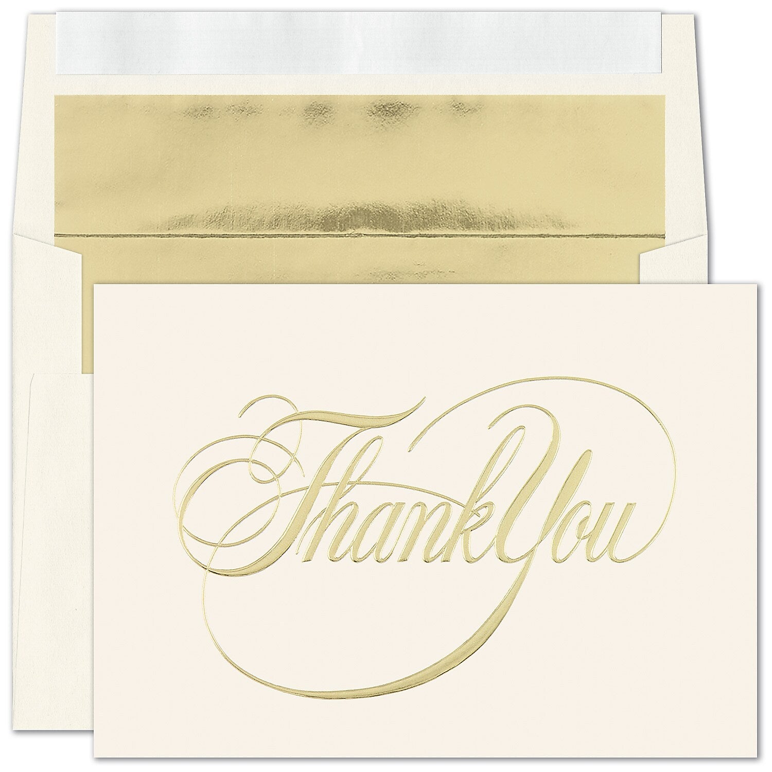 "Formal Thank You" Card w/ Gold Lined Ecru Envelope, 250/BX