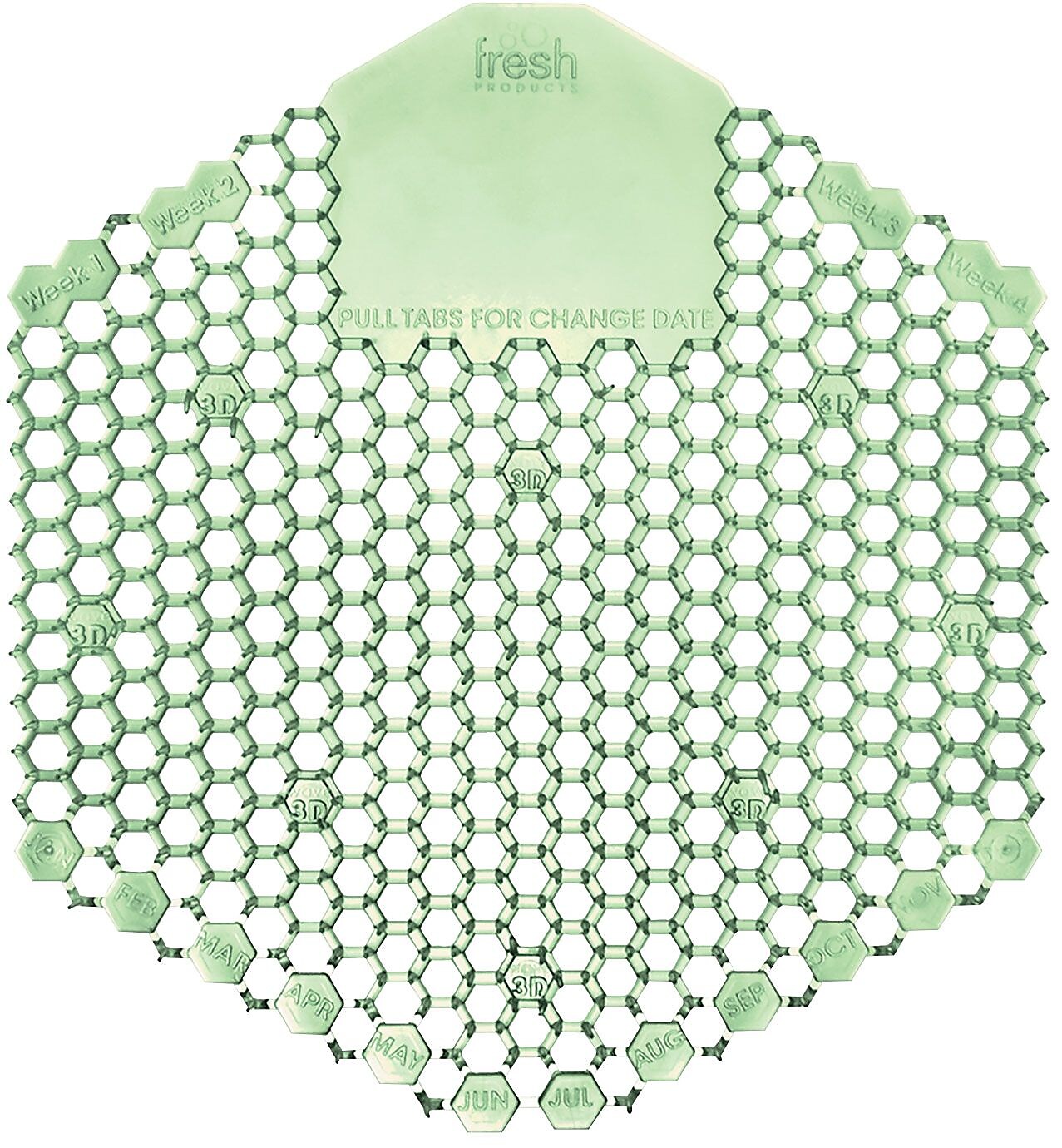 Fresh Products Wave 3D Urinal Screens, Cucumber Melon, 10/Box