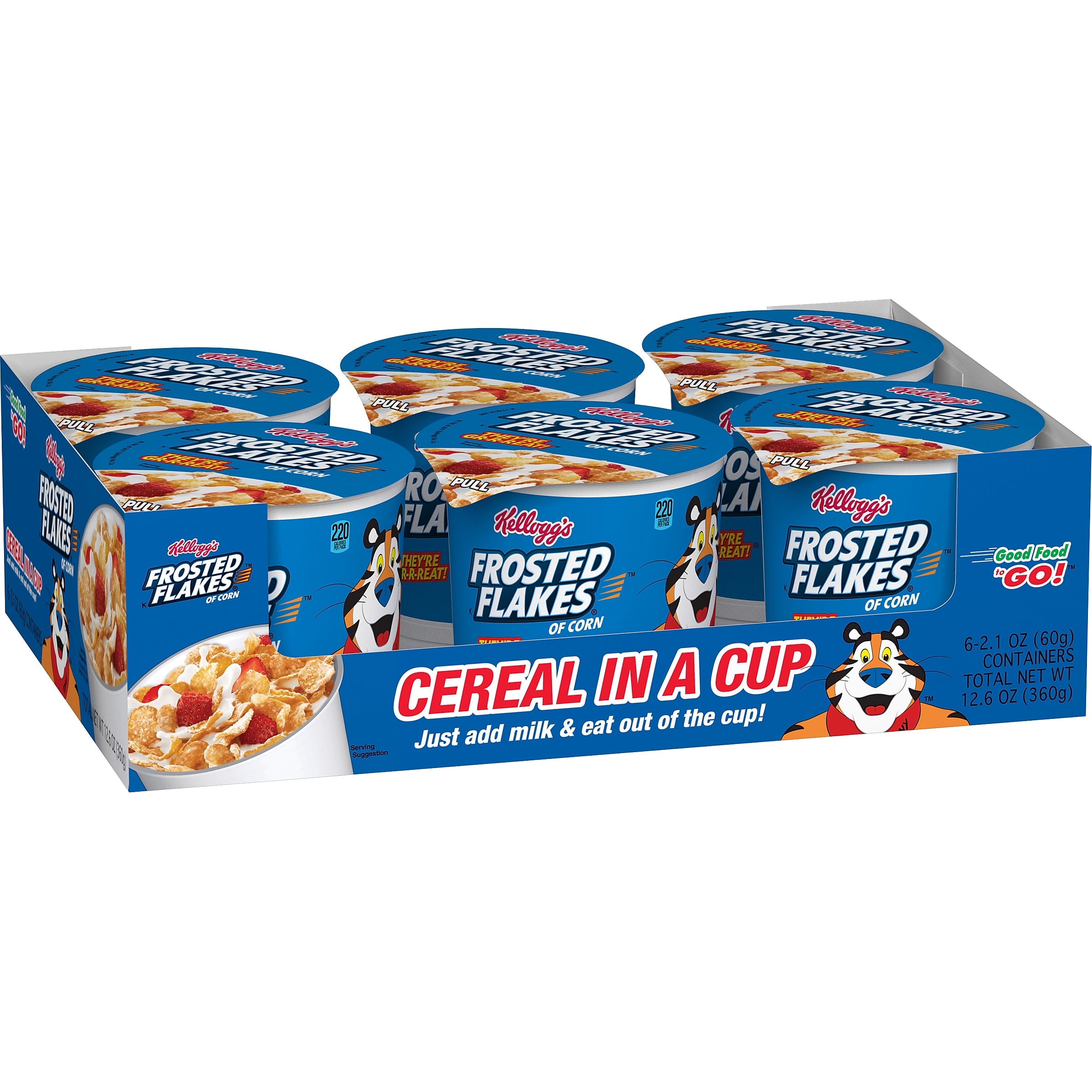 Frosted Flakes Cereal, Corn, 2.1 oz., 6/Box