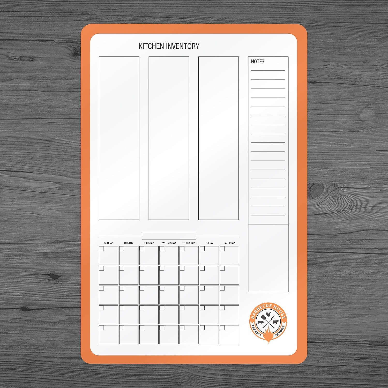 Full Color Plastic Menu, One Sided, Vertical, 14