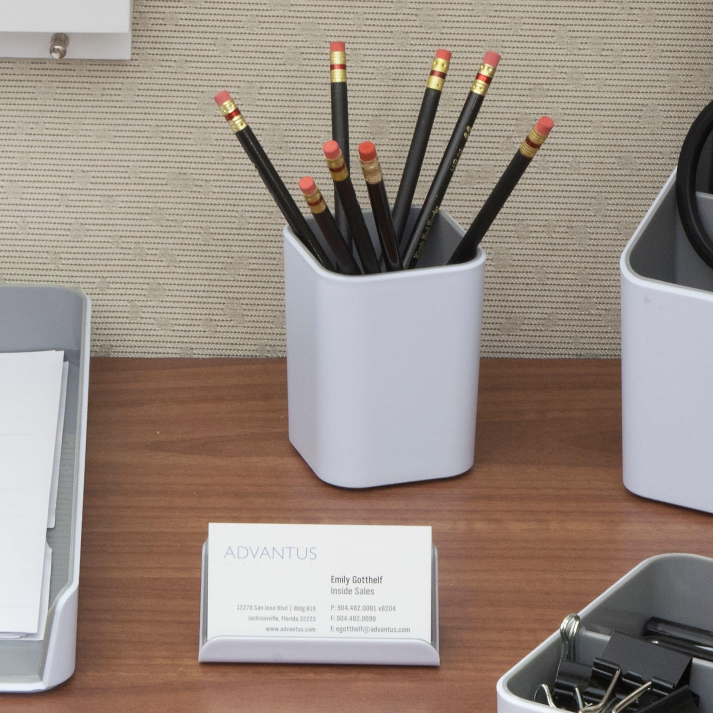 Fusion Letter Tray, White and Gray