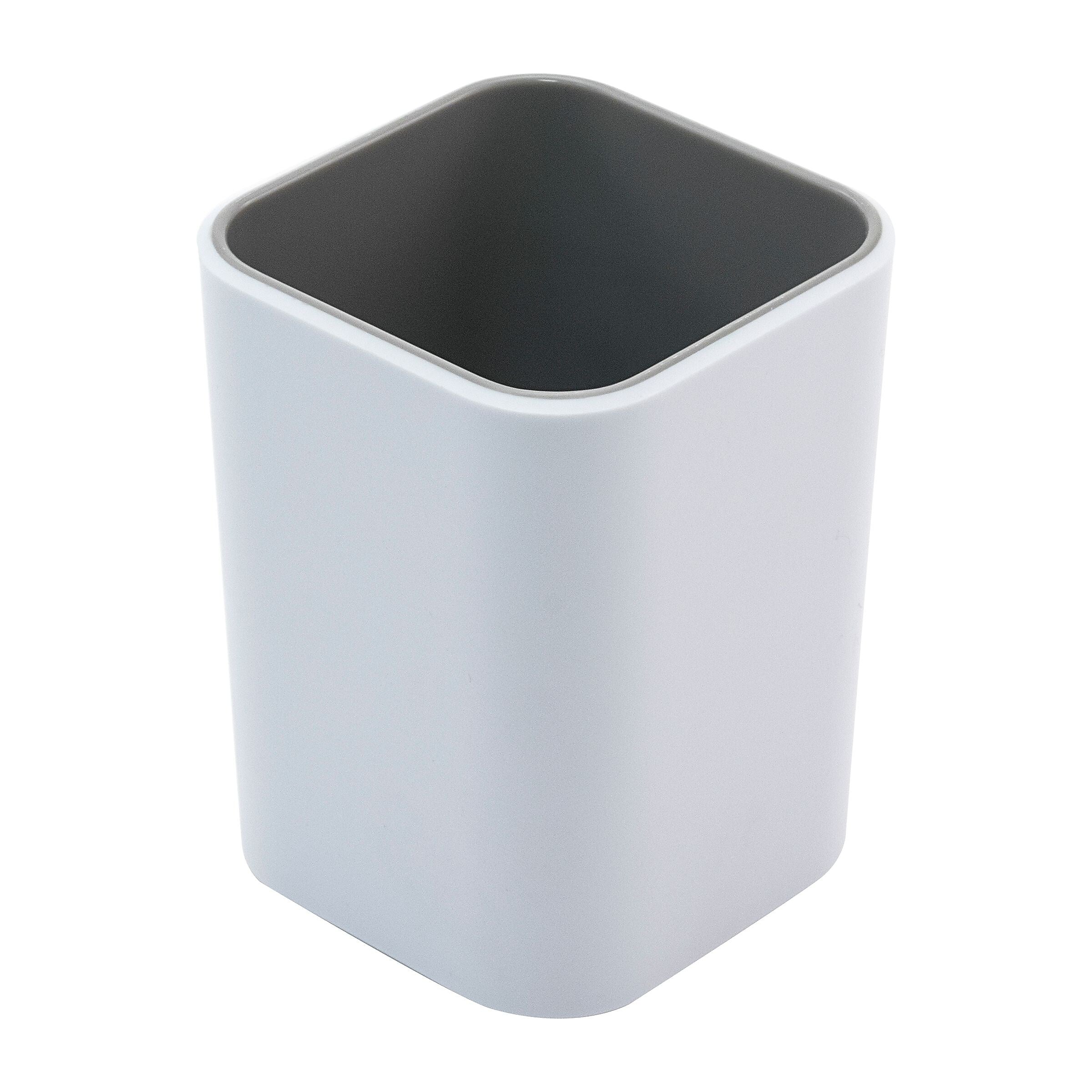 Fusion Pencil Cup Holder, White/Gray