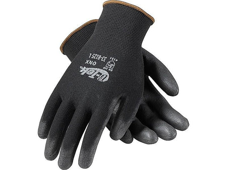 G-Tek 33-B125 Polyurethane Coated Nylon Gloves, XL, 13 Gauge, Black, 12 Pairs