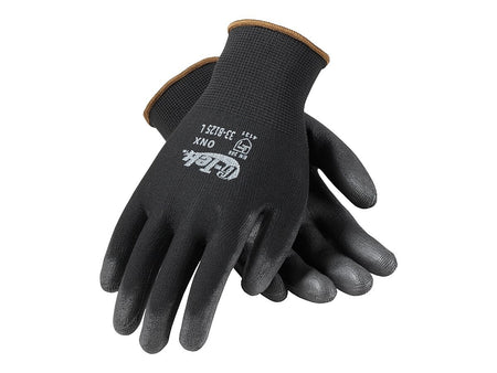 G-Tek 33-B125 Polyurethane Coated Nylon Gloves, XL, 13 Gauge, Black, 12 Pairs