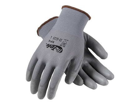 G-Tek 33-G125 Polyurethane Coated Nylon Gloves, Large, 13 Gauge, Gray, 12 Pairs