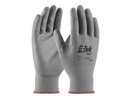 G-Tek 33-G125 Polyurethane Coated Nylon Gloves, Small, 13 Gauge, Gray, 12 Pairs