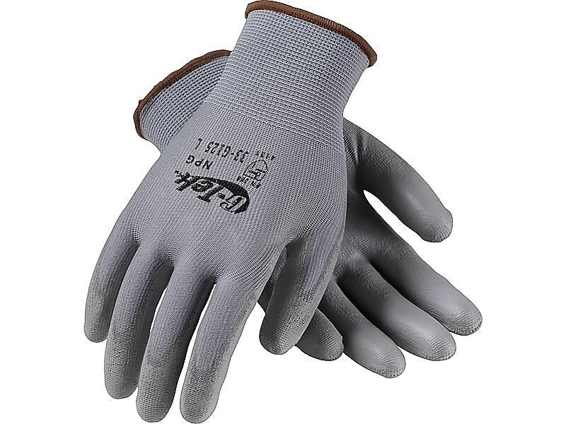 G-Tek 33-G125 Polyurethane Coated Nylon Gloves, Small, 13 Gauge, Gray, 12 Pairs