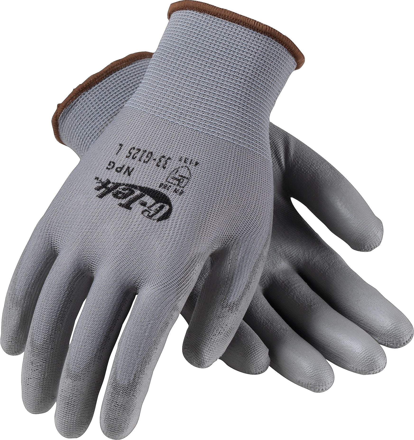 G-Tek 33-G125 Polyurethane Coated Nylon Gloves, XL, 13 Gauge, Gray, 12 Pairs