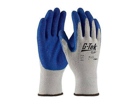 G-Tek Coated Work Gloves, CL Seamless Cotton/Polyester Knit With Latex Coating, L, 12 Pairs