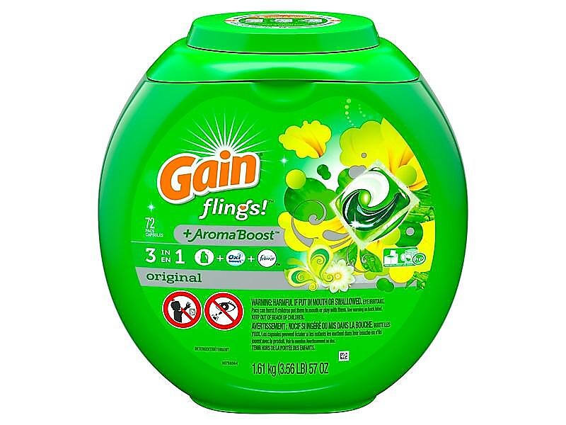 Gain Flings! +Aroma Boost Laundry Detergent Capsules, 57 oz., 72 Capsules