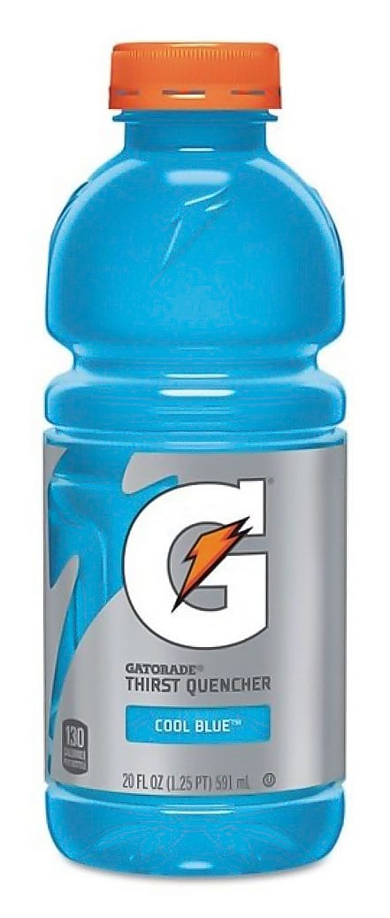 Gatorade Thirst Quencher Cool Blue Natural Flavor Liquid Sports Drink, 20 Fl. oz., 24/Carton