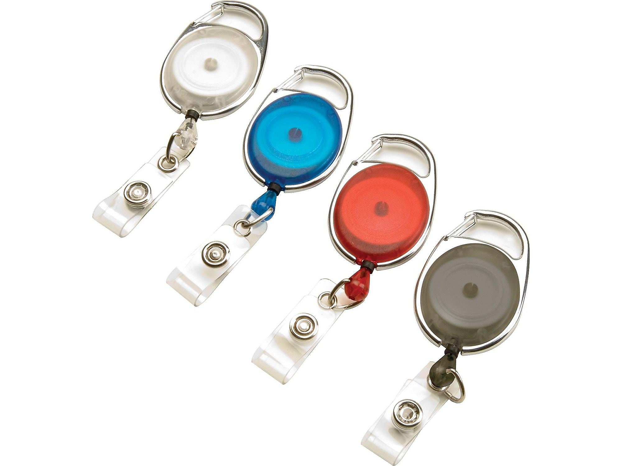 GBC BadgeMates Belt Clip Badge Reels, Assorted Colors, 4/Pack