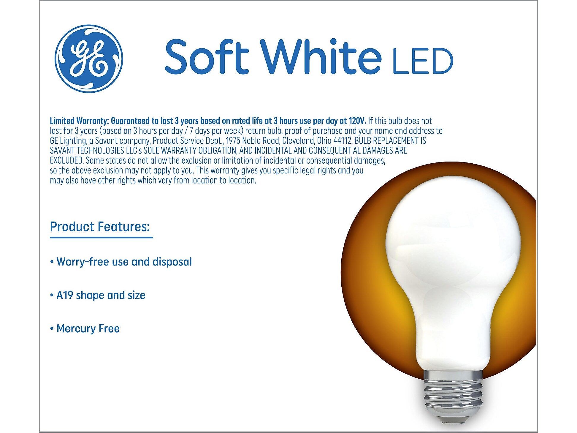 GE 9 Watt Soft White LED Bulb, 2/Pack