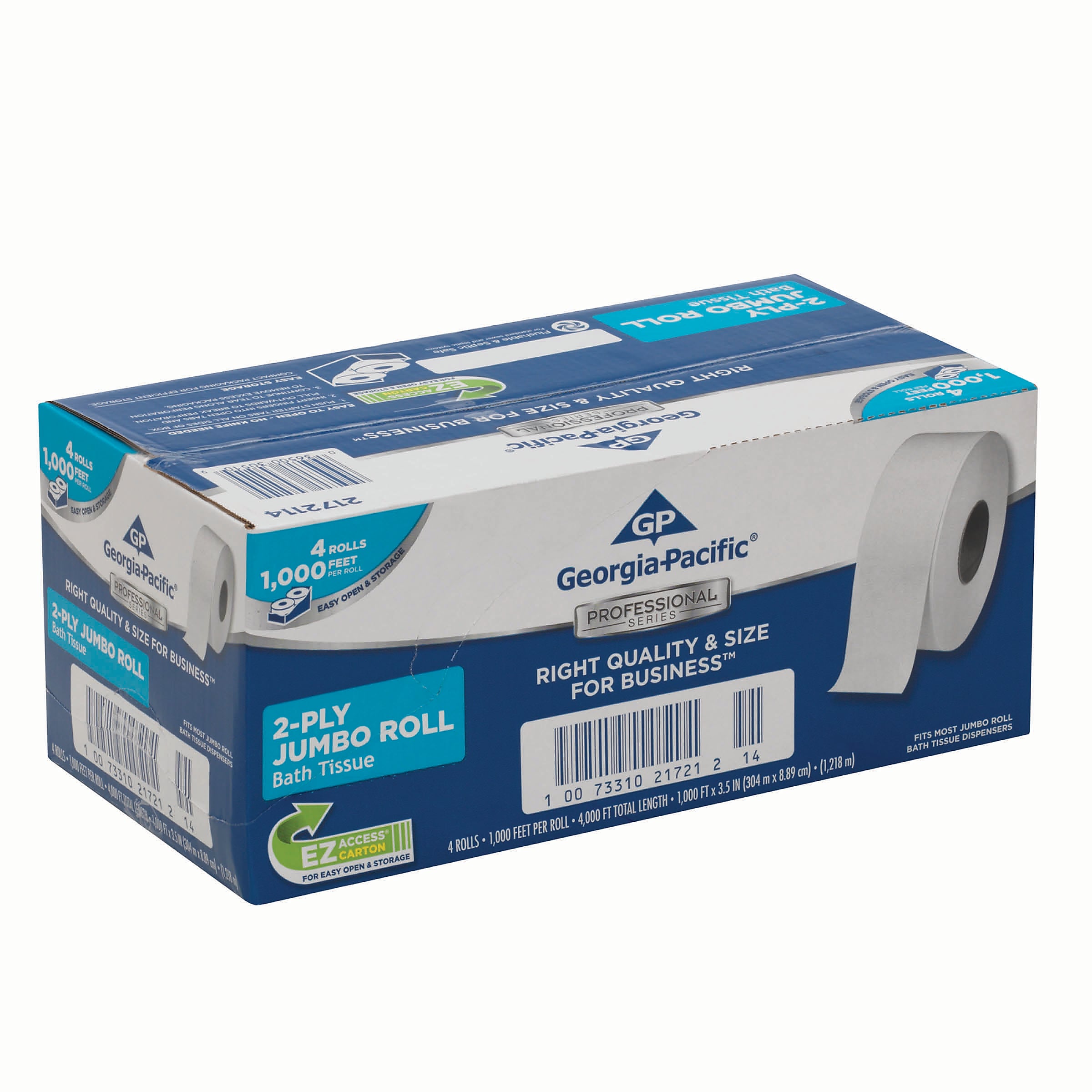 Georgia-Pacific Professional Series Jumbo Jr. Toilet Paper, 2-Ply, White, 1000 ft./Roll, 4 Rolls/Carton