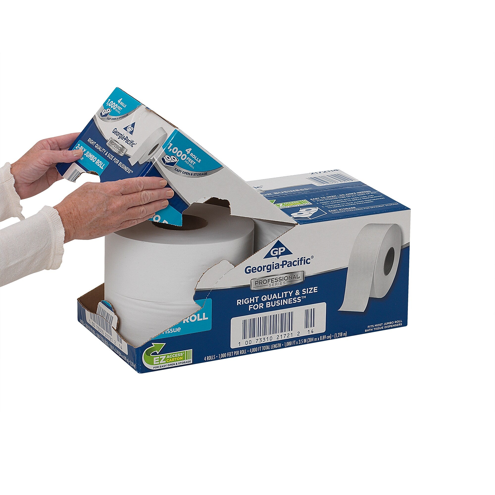 Georgia-Pacific Professional Series Jumbo Jr. Toilet Paper, 2-Ply, White, 1000 ft./Roll, 4 Rolls/Carton