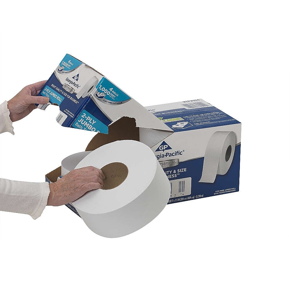 Georgia-Pacific Professional Series Jumbo Jr. Toilet Paper, 2-Ply, White, 1000 ft./Roll, 4 Rolls/Carton