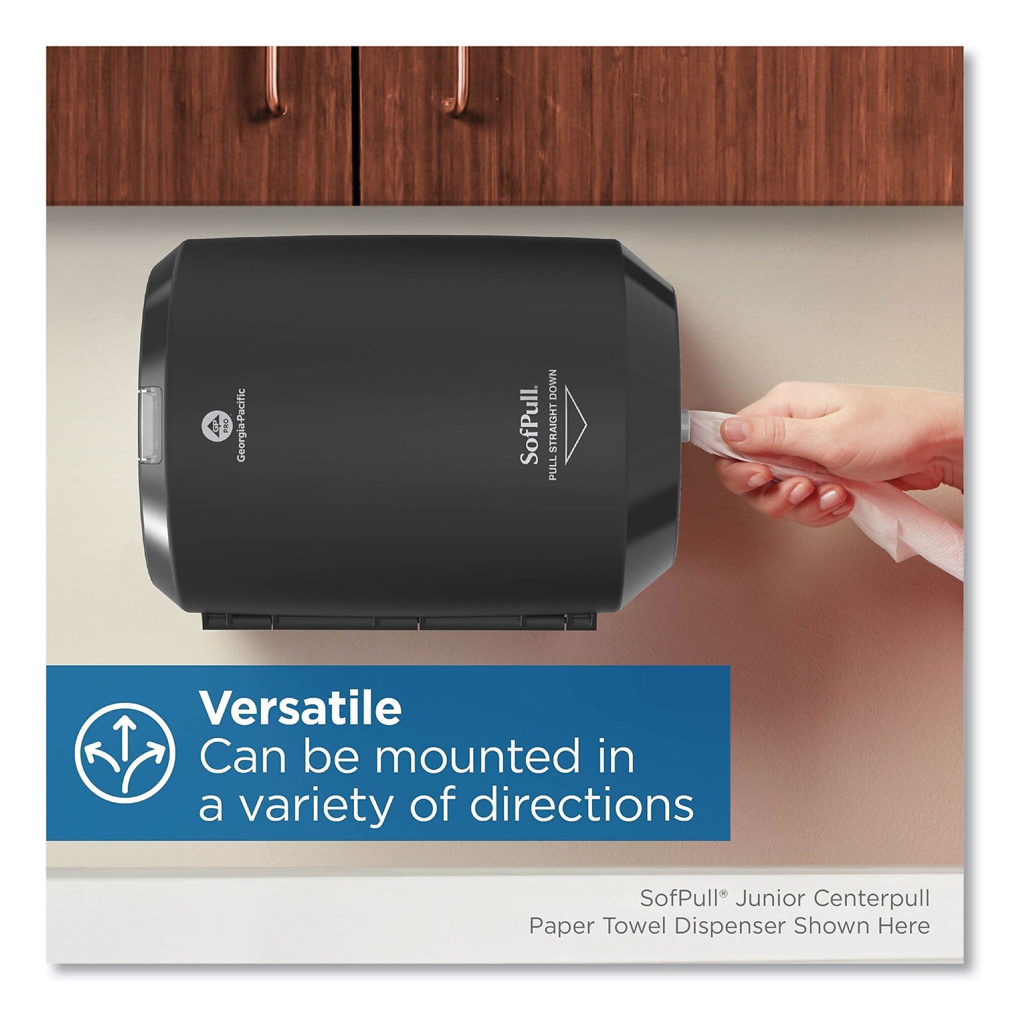 Georgia Pacific Professional SofPull CenterPull Hand Towel Dispenser, 9.63 x 8.88 x 10.94, Black