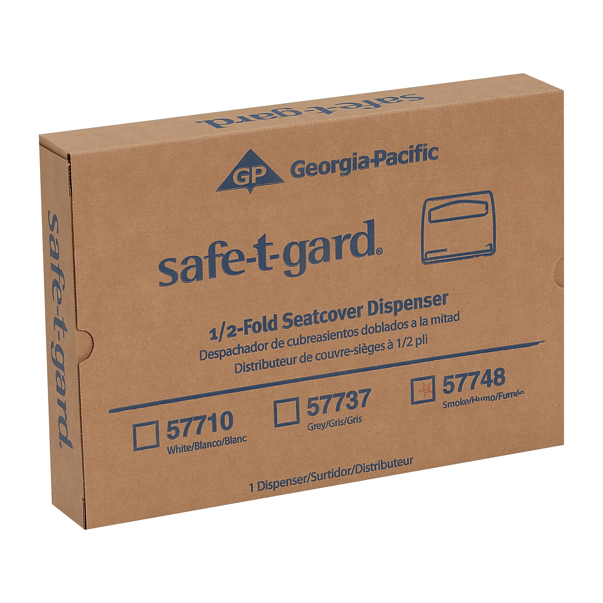 Georgia-Pacific Safe-T-Gard Toilet Seat Cover Dispenser, Half-fold, Black, 10/Carton