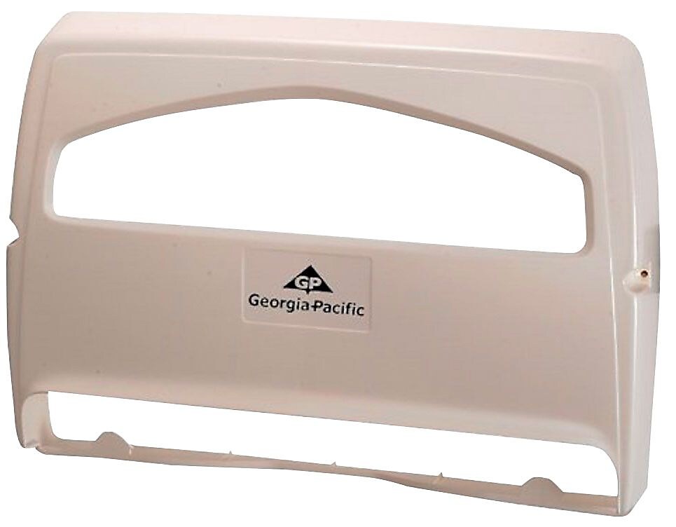 Georgia-Pacific Safe-T-Gard Toilet Seat Cover Dispenser, Half-fold, White, 10/Carton