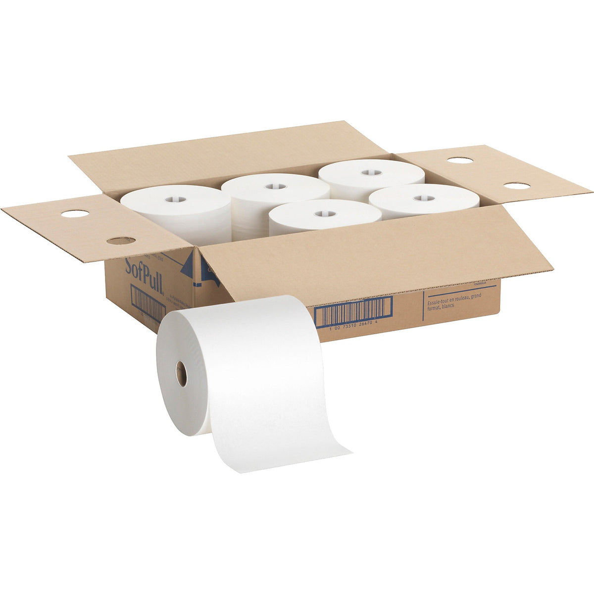 Georgia-Pacific Sofpull High-Capacity Hardwound Paper Towel, 1-Ply, White, 1000'/Roll, 6 Rolls/Carton