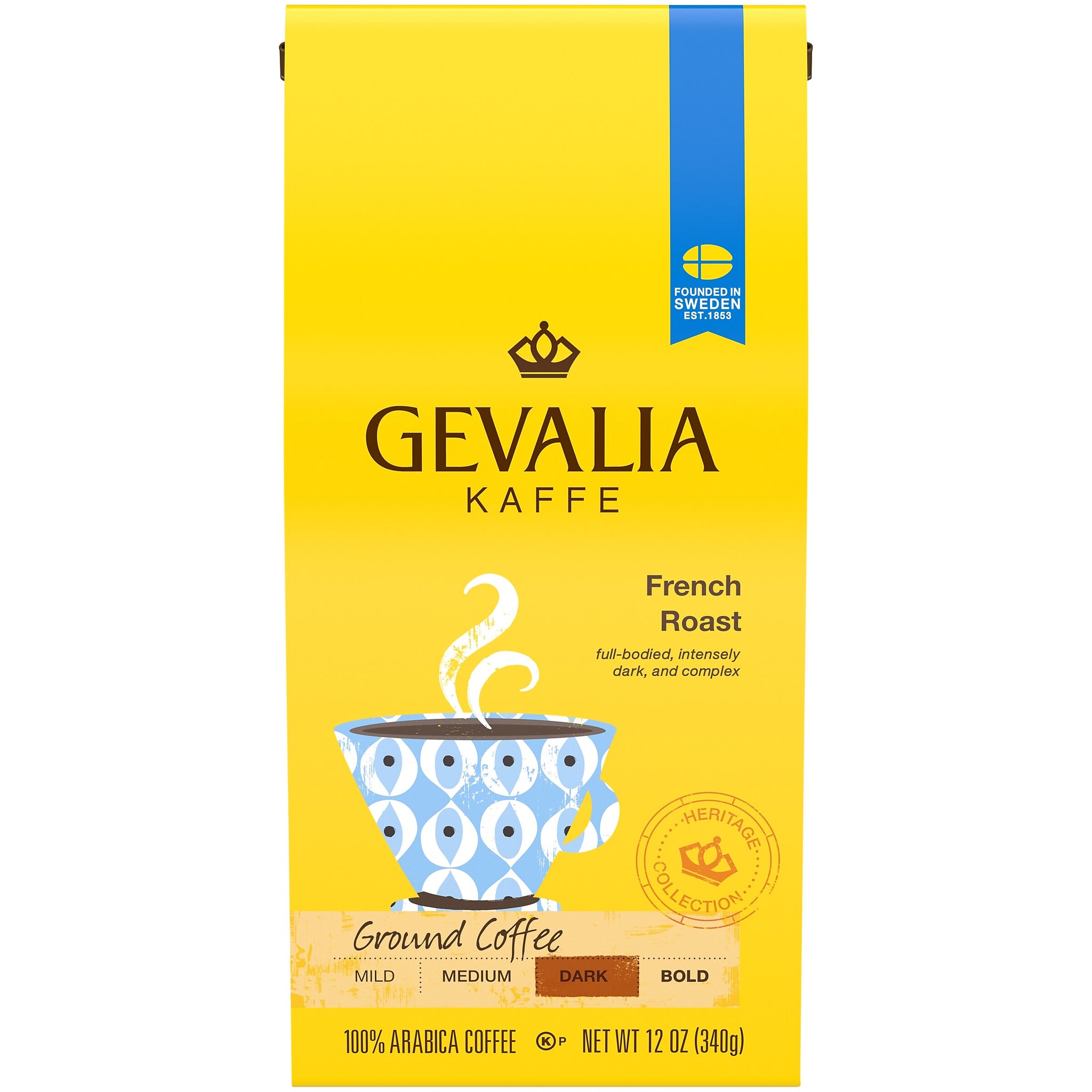 Gevalia Kaffe French Roast Coffee, Dark Roast, 12 oz. Bag