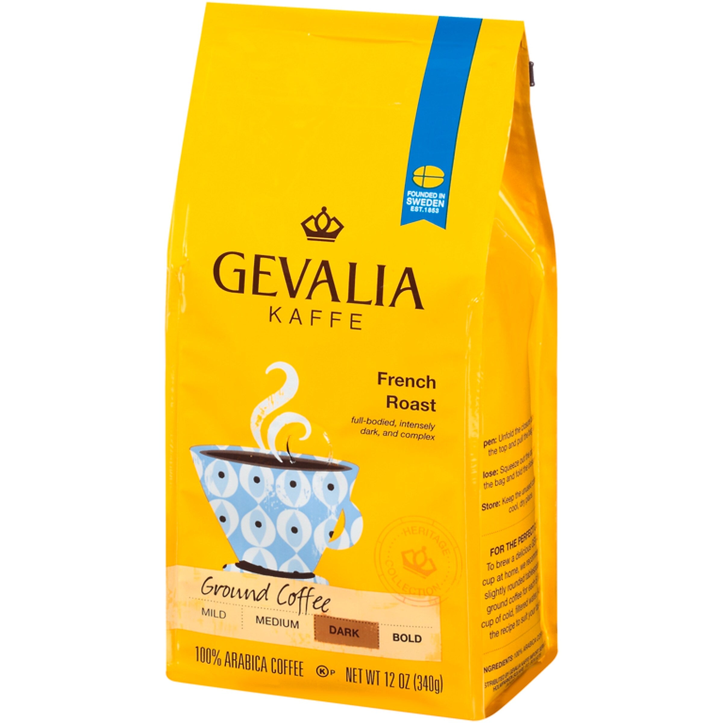 Gevalia Kaffe French Roast Coffee, Dark Roast, 12 oz. Bag