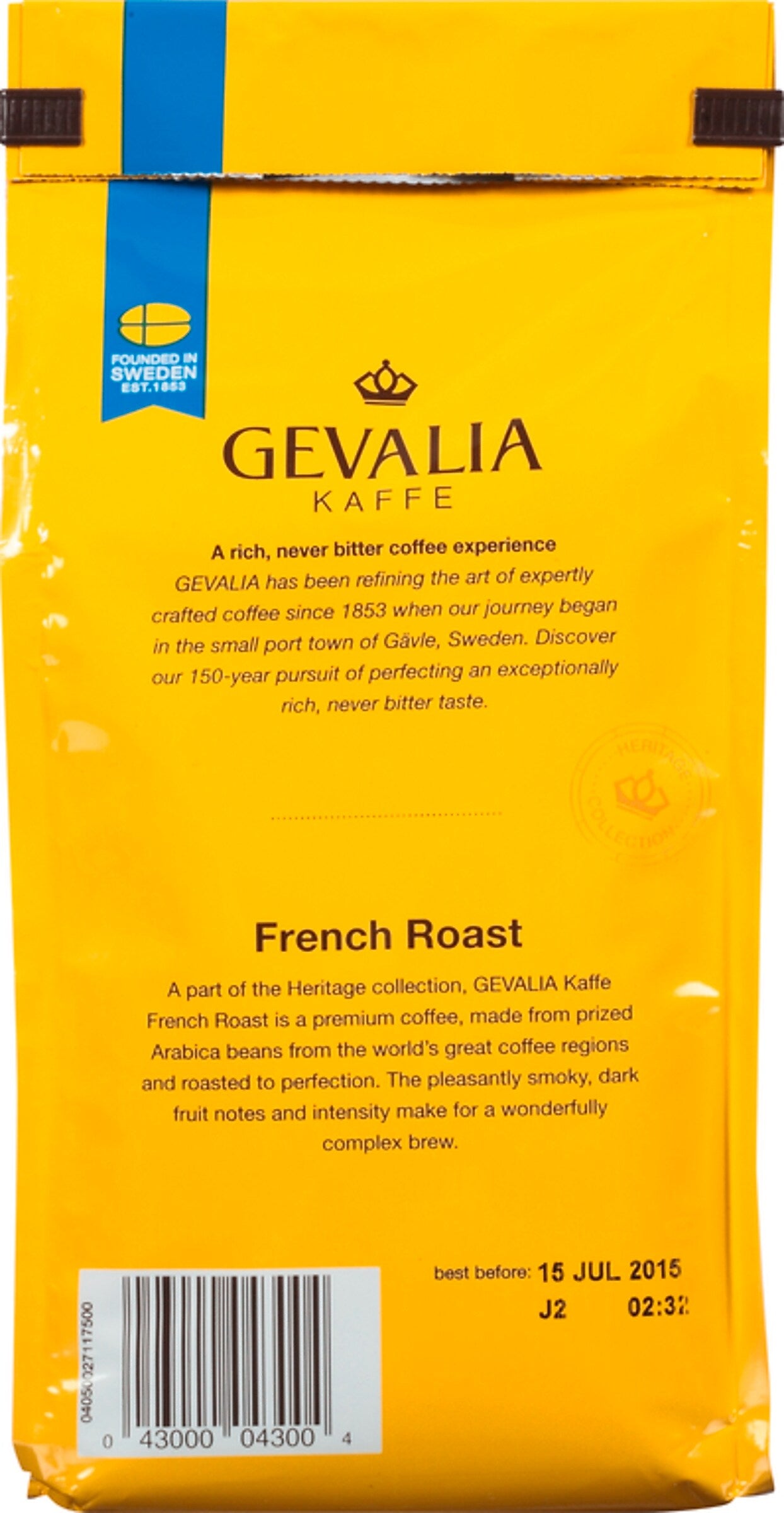 Gevalia Kaffe French Roast Coffee, Dark Roast, 12 oz. Bag