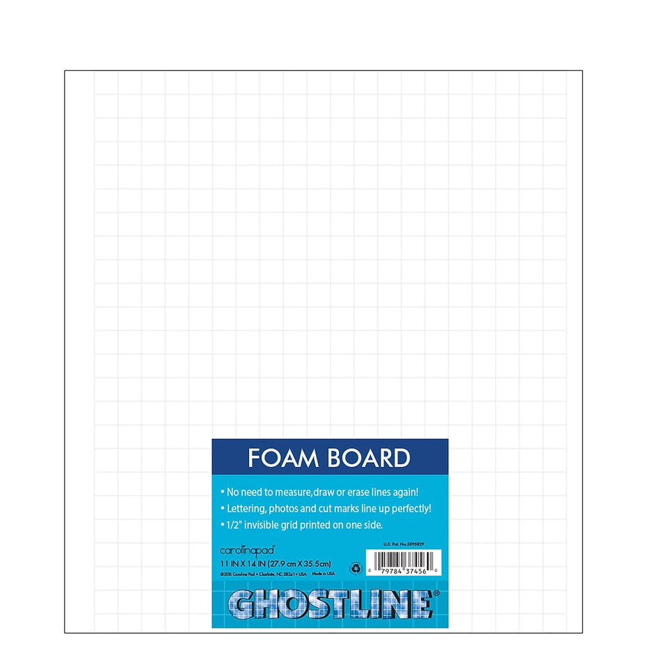 Ghostline Foam Board, 11" x 14" x 3/16", White, 5 Sheets